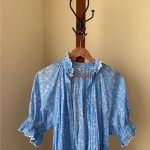 Juliet Dunn Blue and White Floral Dress